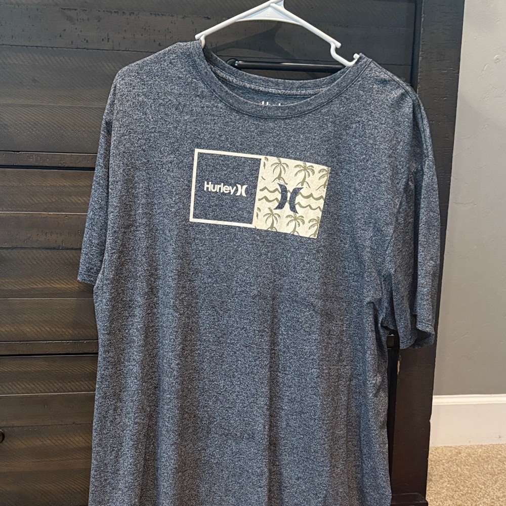 Hurley Charcoal Graphic Tee with Palm Design